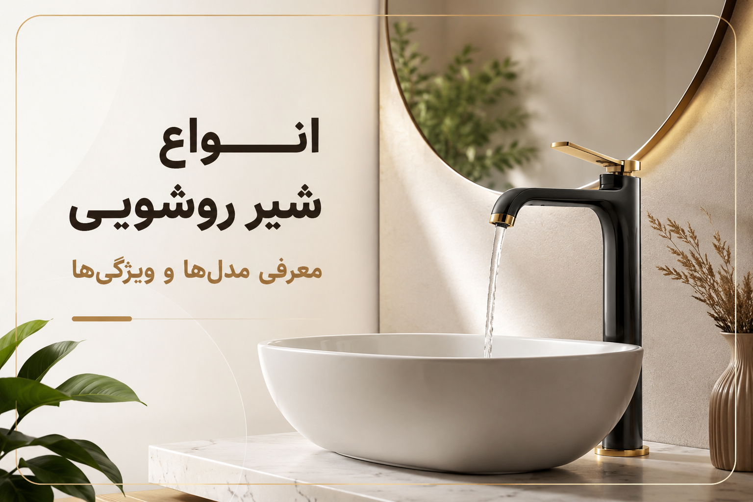 انواع شیر روشویی؛ معرفی مدل‌ها و ویژگی‌ها | راهنمای کامل خرید شیر روشویی