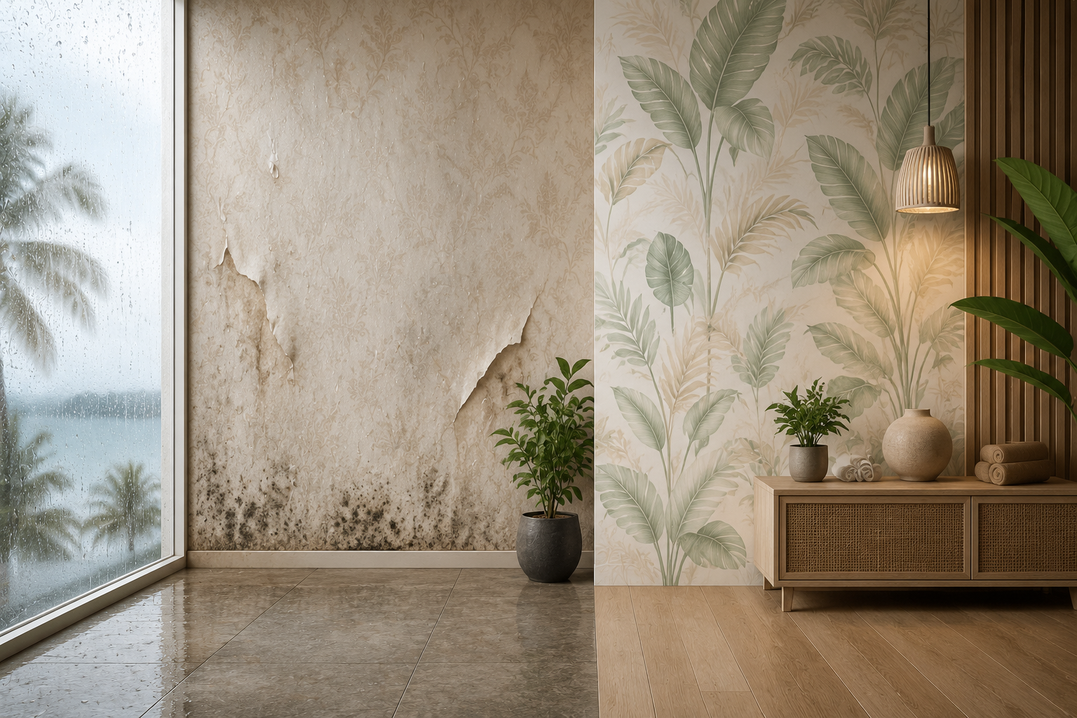 کاغذ دیواری برای مناطق شرجی