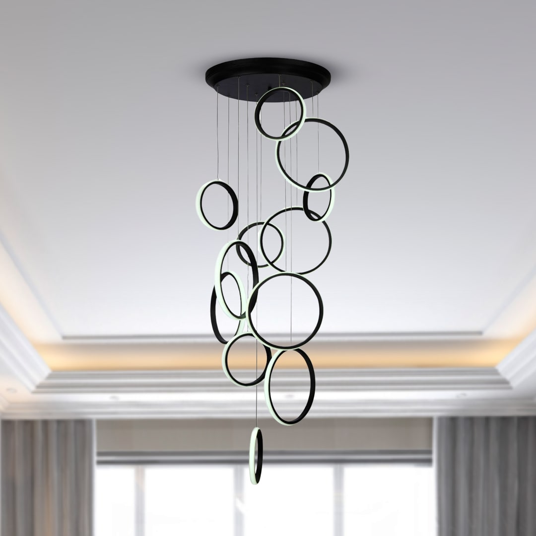 لوستر مدرن رینگی آبشاری LED