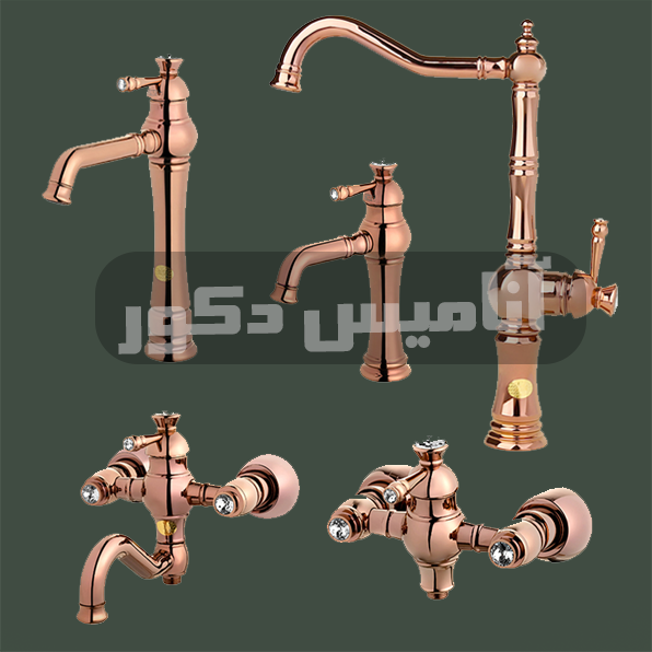 شیرآلات شیذر مدل الیزه | رنگ رز گلد