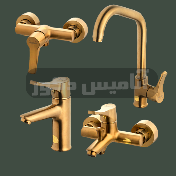 شیرآلات شیذر مدل الماس | رنگ طلایی مات