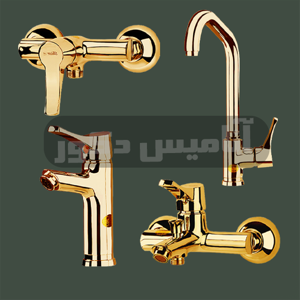 شیرآلات شیذر مدل الماس | رنگ طلایی