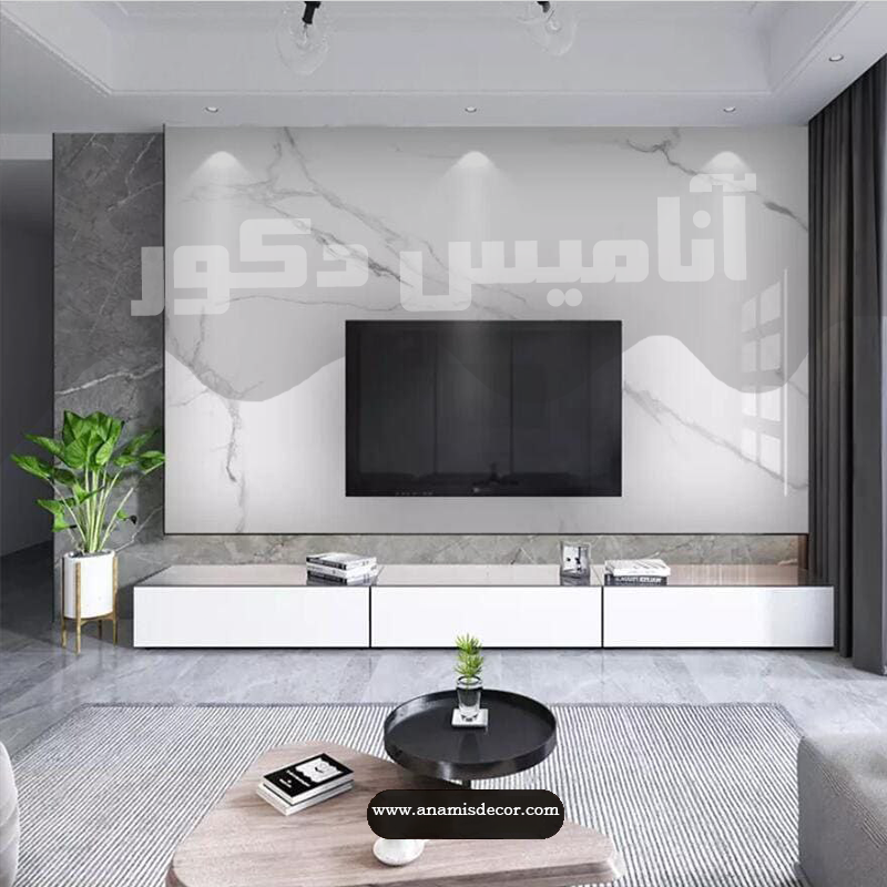 تی وی وال استایل استون مینیمال